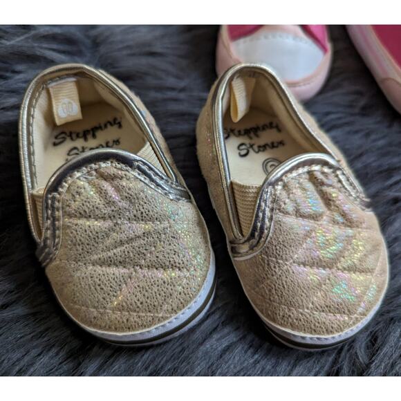 Infant Baby Girls 3 piece shoe bundle sz 1 & 2 - Picture 3 of 5